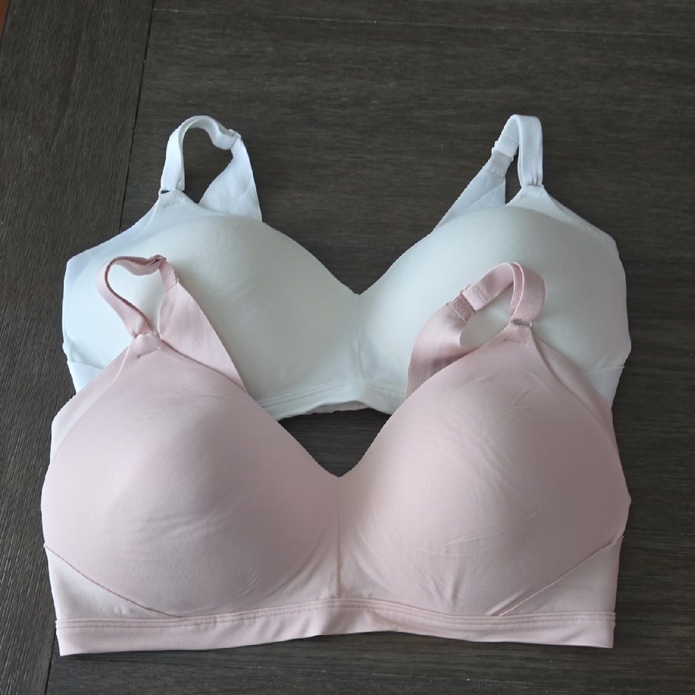 Warner's Soft Pink and Classic White Bras